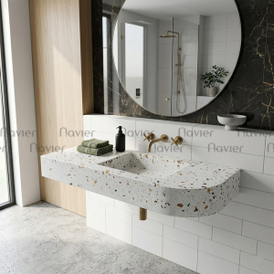 Bàn Lavabo Đá Mài Cao Cấp 1 Tầng Navier NV-5014