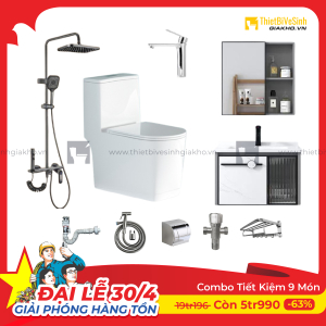 Combo Trọn Bộ Thiết Bị Phòng Tắm 9 Món Tiết Kiệm Navier CBPT0010
