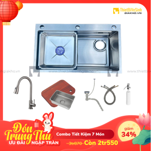 Combo Chậu Chén Siêu Tiết Kiệm 7 Món Navier CBF05