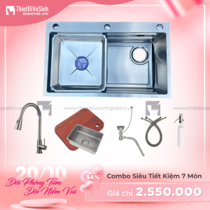 Combo Chậu Chén Siêu Tiết Kiệm 7 Món Navier CBF05