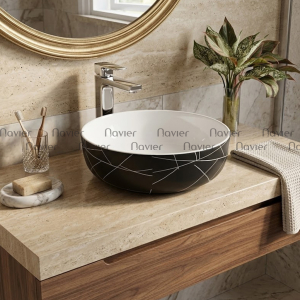 Chậu Lavabo Đặt Bàn Hoa Văn Navier NV-355