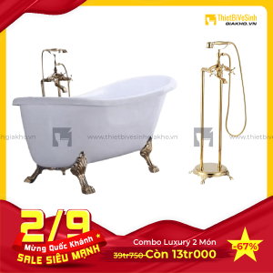 Combo Bồn Tắm Chân Rồng Kèm  Sen Cây Đặt Sàn Cao Cấp Navier CBBT04