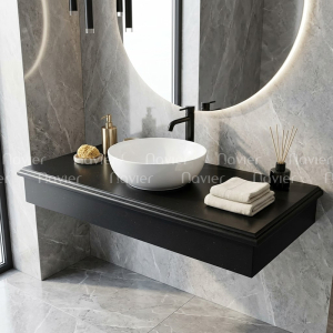 Bàn Đá Lavabo Đá Tự Nhiên Màu Đen Kim Sa Navier NV-503DT