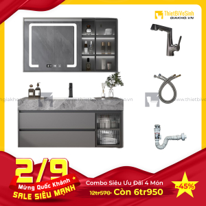 Combo Bộ Tủ Chậu Lavabo Siêu Tiết Kiệm Cao Cấp Navier CBTL08