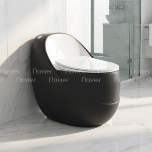 Bồn Cầu Trứng Đen Trắng Navier NV-1068DT