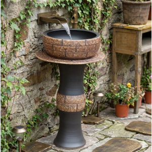 Chậu Lavabo Nghệ Thuật Kiểu Trụ Đứng EV-CĐC01
