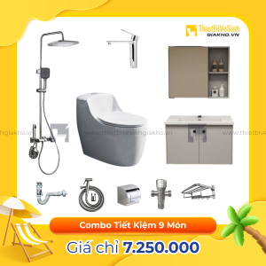 Combo Trọn Bộ Thiết Bị Phòng Tắm 9 Món Tiết Kiệm Navier CBPT009