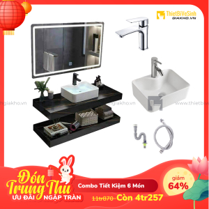 Combo Kệ Đá 2 Tầng Đen Vân Vàng Chống Trầy Siêu Tiết Kiệm Navier CBPT0061