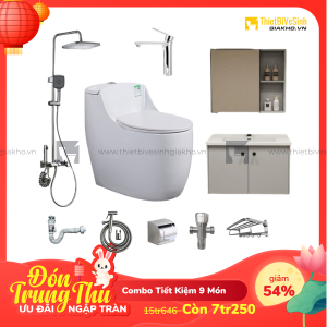 Combo Trọn Bộ Thiết Bị Phòng Tắm 9 Món Tiết Kiệm Navier CBPT009